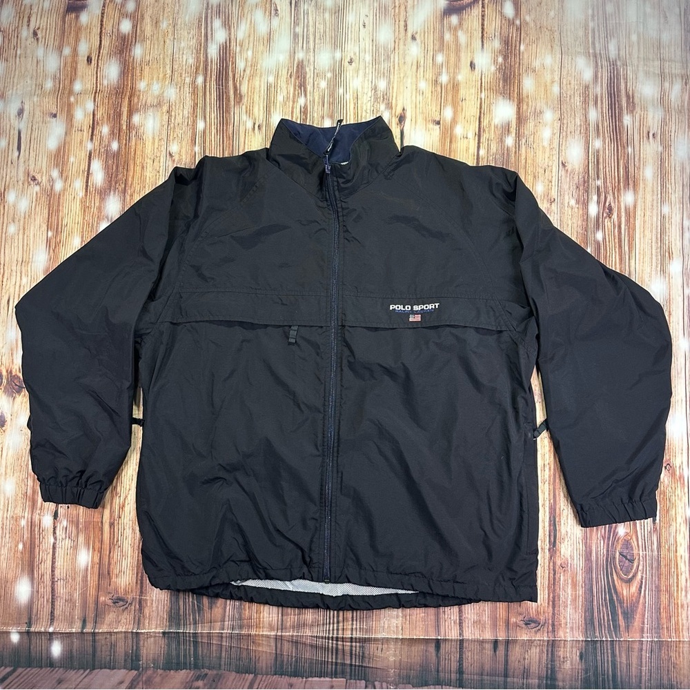 Vintage  Polo Sport Ralph Lauren Men’s Jacket Windbreaker Size Large Black